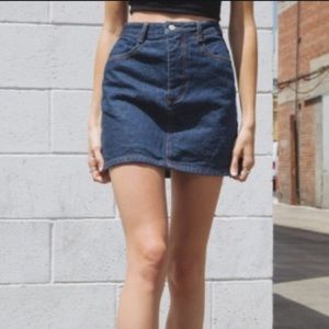 Brandy Melville Margret Dark Wash Denim Mini Skirt